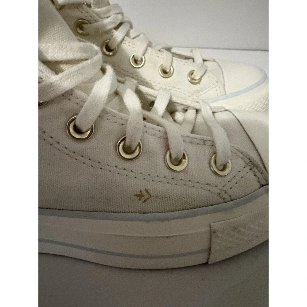 Converse All Star Lift Platform Canvas High Top Cream/Cocoon Blue Sz 6